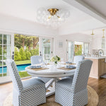 Modern Cluster Glass Bubble Semi Flush Mount Ceiling Chandelier - LightfixturesUAE