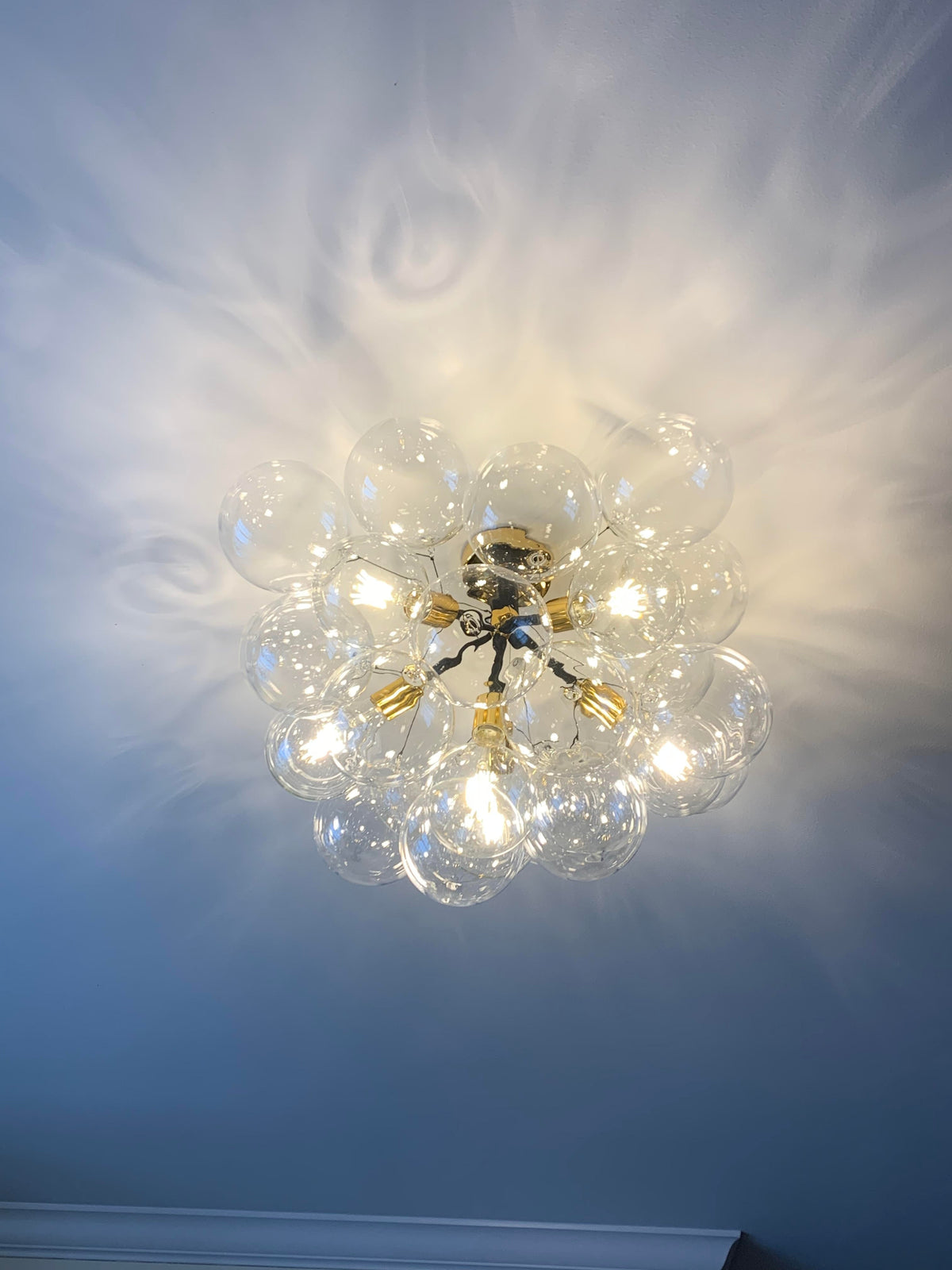 Modern Cluster Glass Bubble Semi Flush Mount Ceiling Light - LightfixturesUAE