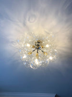Modern Cluster Glass Bubble Semi Flush Mount Ceiling Light - LightfixturesUAE
