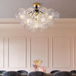 Modern Cluster Glass Bubble Semi Flush Mount Ceiling Light - LightfixturesUAE