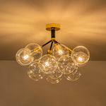 Modern Cluster Glass Bubble Semi Flush Mount Ceiling Light - LightfixturesUAE