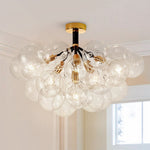 Modern Cluster Glass Bubble Semi Flush Mount Ceiling Light - LightfixturesUAE