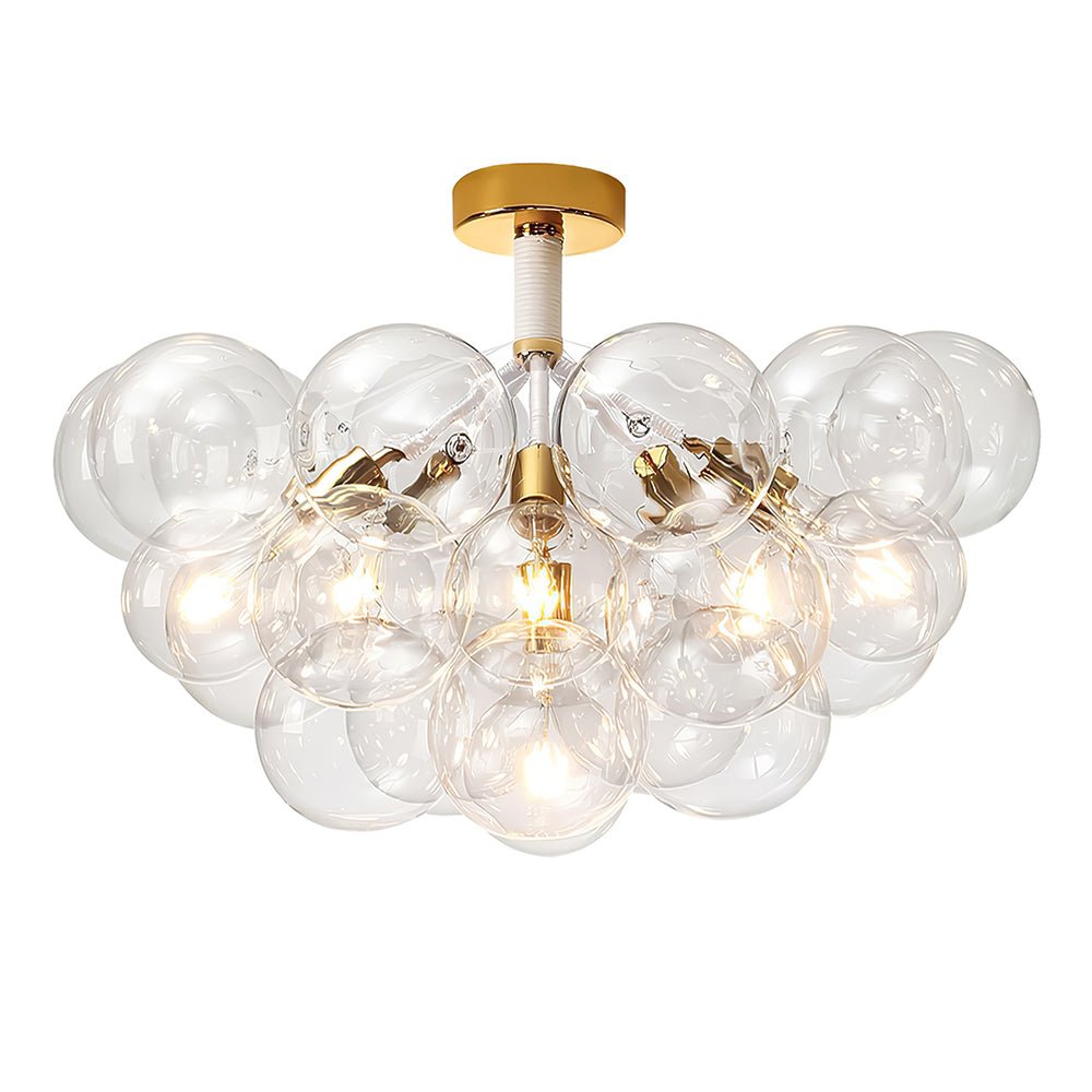 Modern Cluster Glass Bubble Semi Flush Mount Ceiling Light - LightfixturesUAE