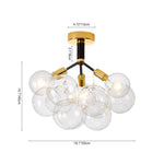 Modern Cluster Glass Bubble Semi Flush Mount Ceiling Light - LightfixturesUAE