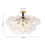 Modern Cluster Glass Bubble Semi Flush Mount Ceiling Light - LightfixturesUAE