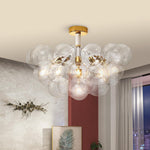 Modern Cluster Glass Bubble Semi Flush Mount Ceiling Light - LightfixturesUAE