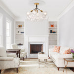 Modern Cluster Glass Bubble Semi Flush Mount Ceiling Light - LightfixturesUAE