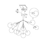 Modern Cluster Glass Bubble Semi Flush Mount Ceiling Light - LightfixturesUAE