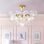 Modern Cluster Glass Bubble Semi Flush Mount Ceiling Light - LightfixturesUAE