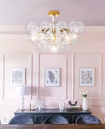 Modern Cluster Glass Bubble Semi Flush Mount Ceiling Light - LightfixturesUAE