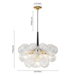 Modern Cluster Ribbed Clear Glass Bubble Chandelier - LightfixturesUAE