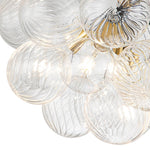 Modern Cluster Ribbed Clear Glass Bubble Chandelier - LightfixturesUAE