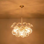 Modern Cluster Ribbed Clear Glass Bubble Chandelier - LightfixturesUAE