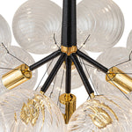 Modern Cluster Ribbed Clear Glass Bubble Chandelier - LightfixturesUAE