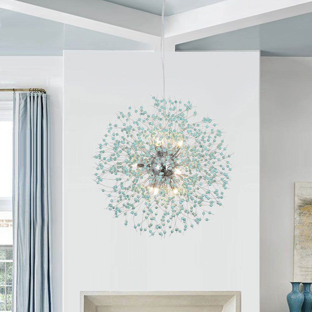 Modern Coastal Aqua Sea Firework 9 - Light Pendant Light - LightfixturesUAE