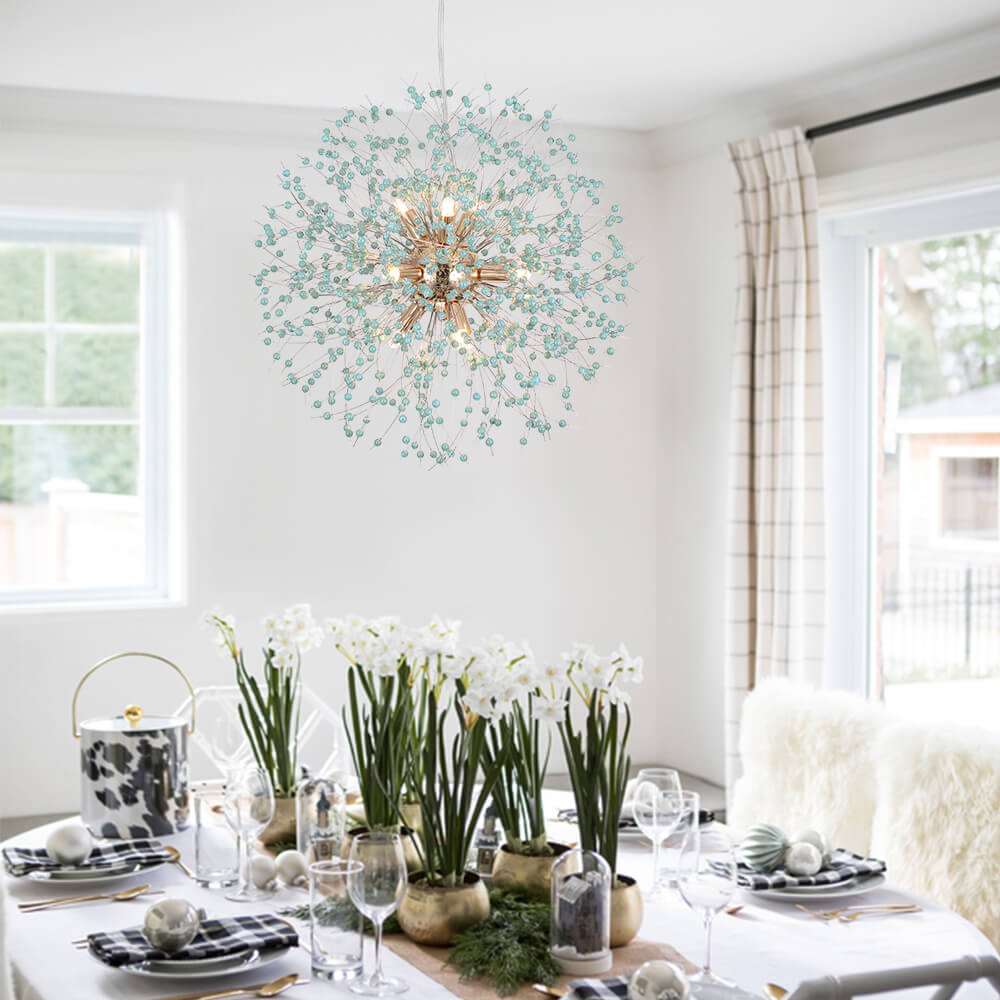Modern Coastal Aqua Sea Firework 9 - Light Pendant Light - LightfixturesUAE