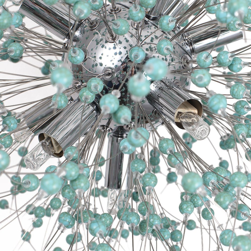 Modern Coastal Aqua Sea Firework 9 - Light Pendant Light - LightfixturesUAE