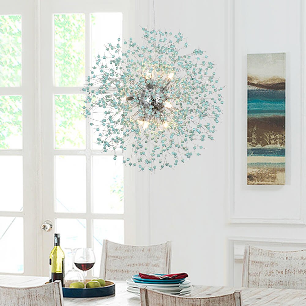 Modern Coastal Aqua Sea Firework 9 - Light Pendant Light - LightfixturesUAE