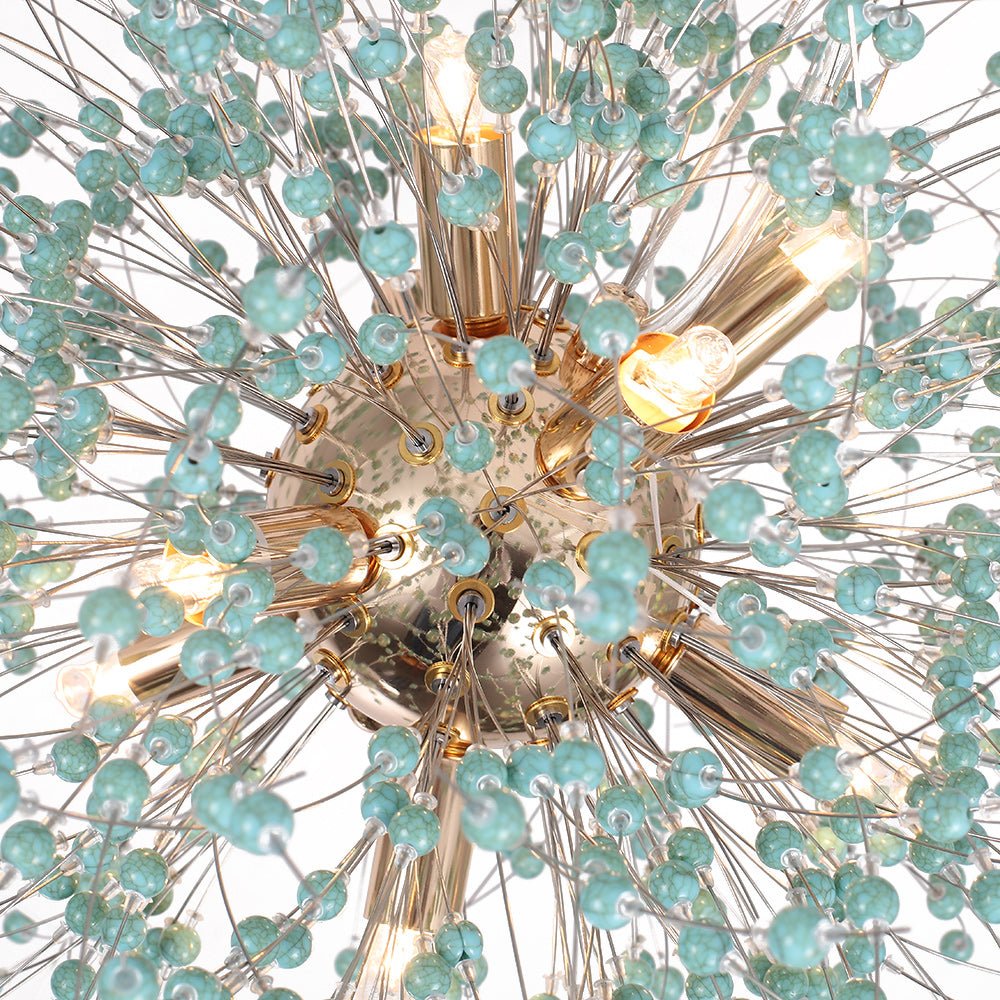 Modern Coastal Aqua Sea Firework 9 - Light Pendant Light - LightfixturesUAE