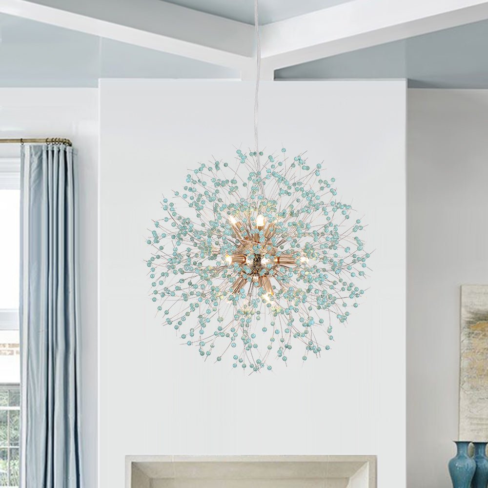 Modern Coastal Aqua Sea Firework 9 - Light Pendant Light - LightfixturesUAE