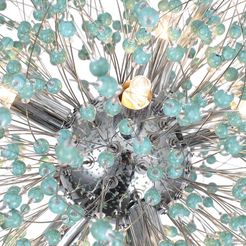 Modern Coastal Aqua Sea Firework 9 - Light Pendant Light - LightfixturesUAE