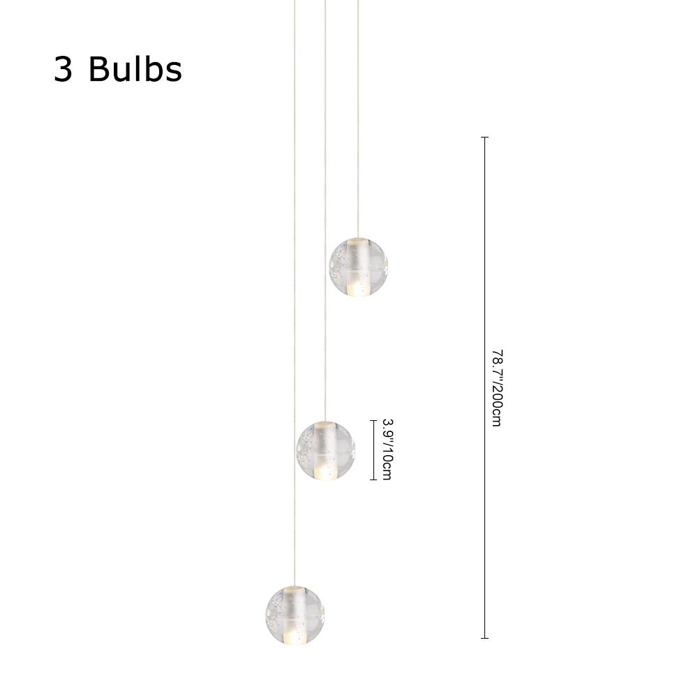 Modern Crystal Ball Staircase Pendant Light - LightfixturesUAE