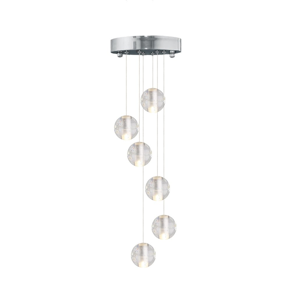 Modern Crystal Ball Staircase Pendant Light - LightfixturesUAE
