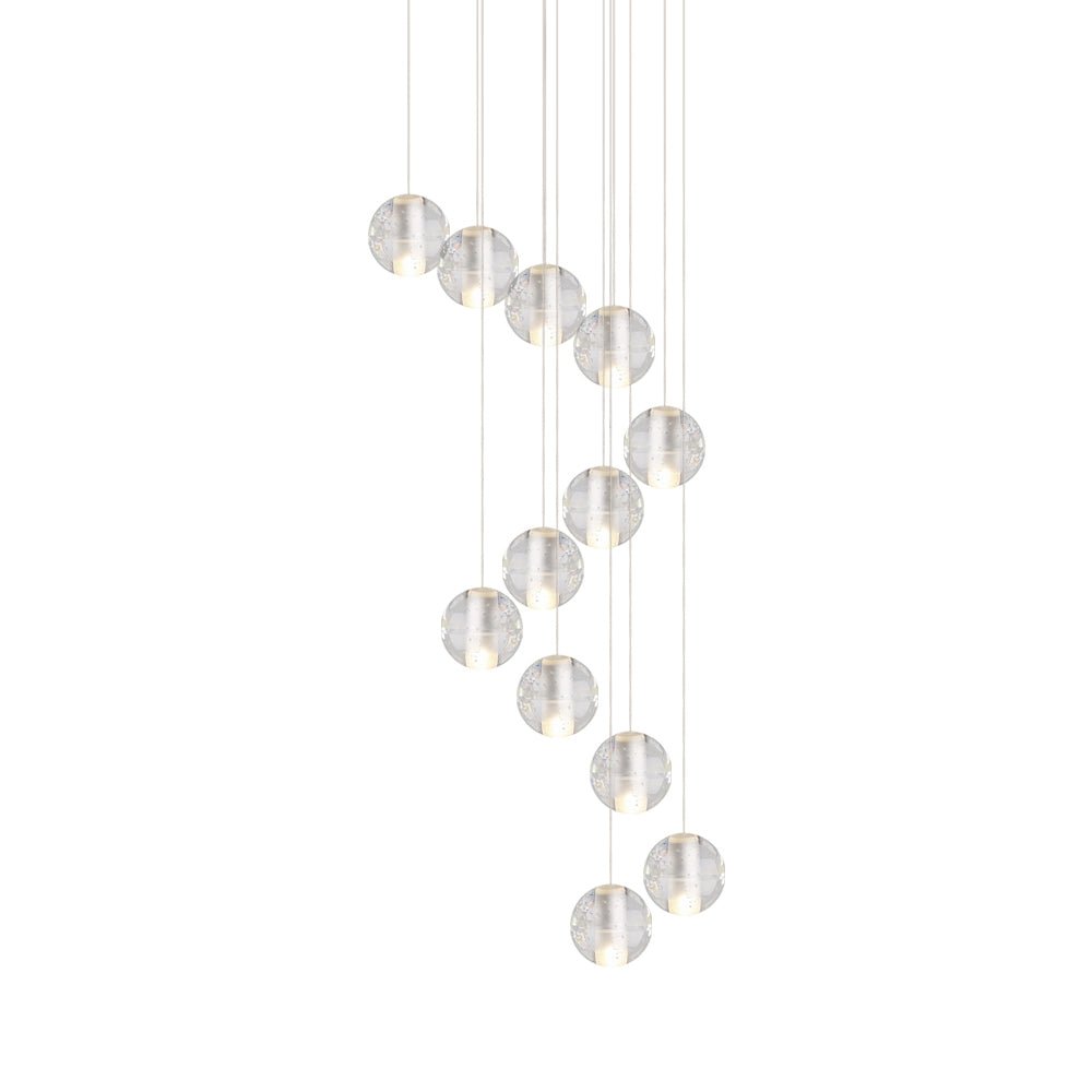 Modern Crystal Ball Staircase Pendant Light - LightfixturesUAE
