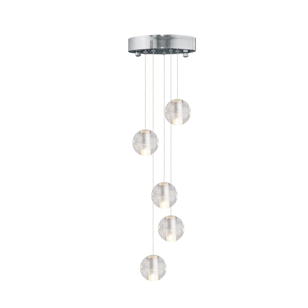Modern Crystal Ball Staircase Pendant Light - LightfixturesUAE