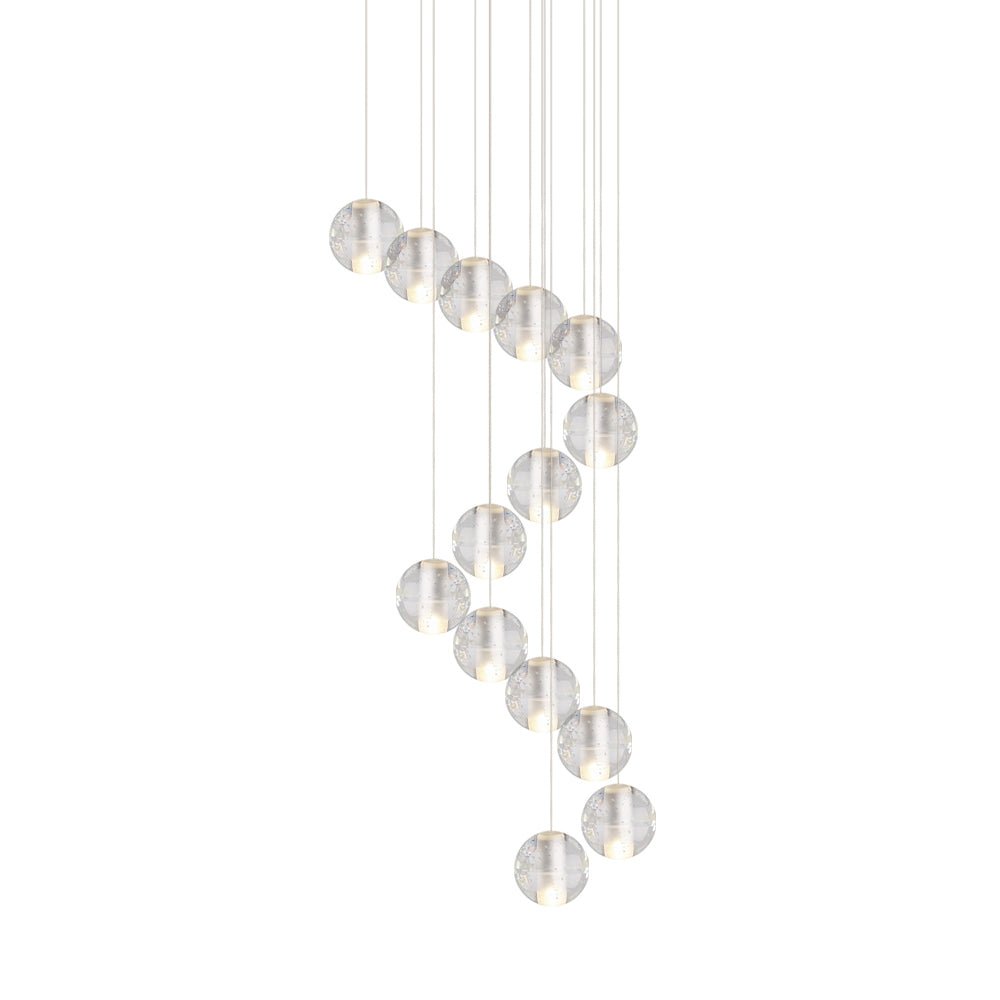 Modern Crystal Ball Staircase Pendant Light - LightfixturesUAE