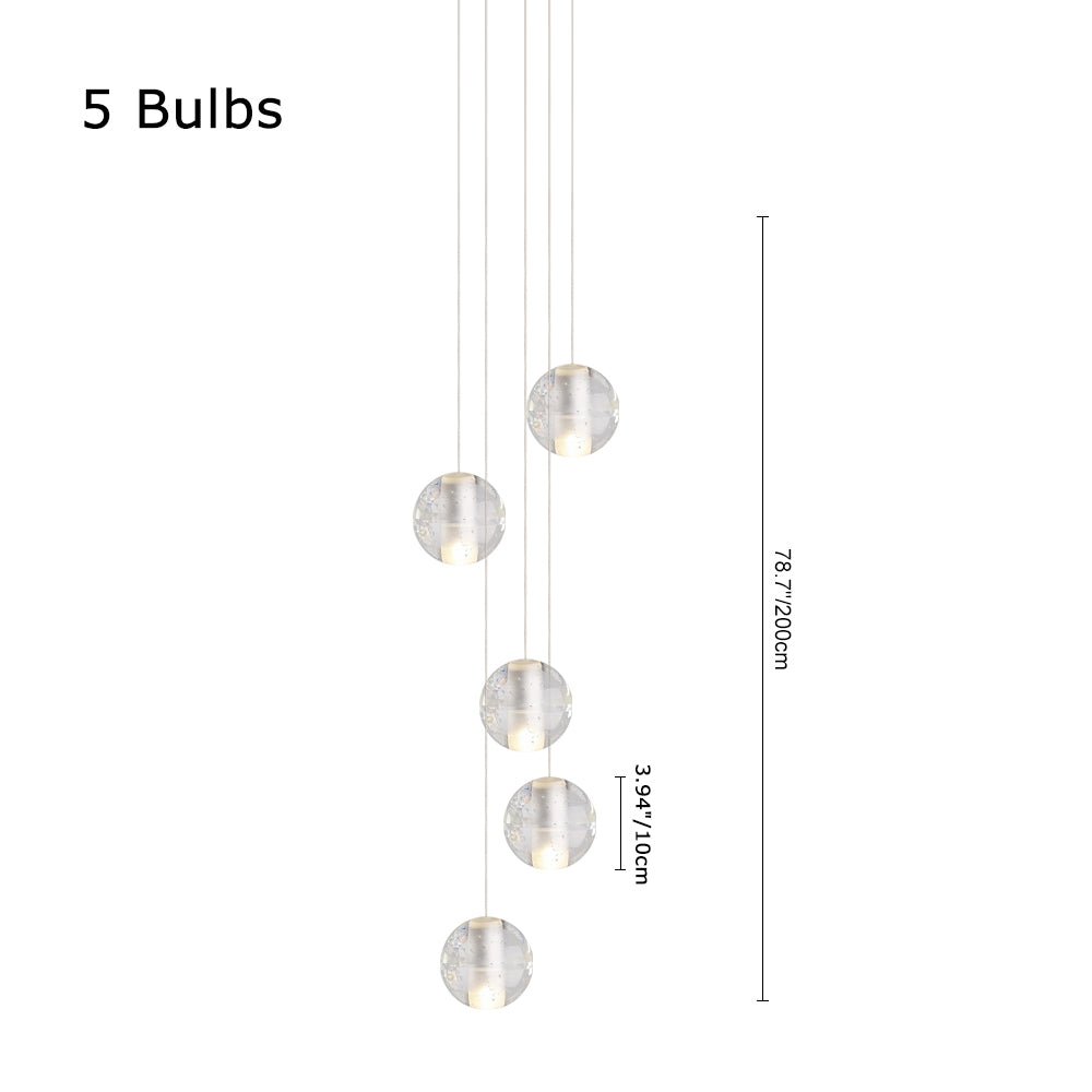 Modern Crystal Ball Staircase Pendant Light - LightfixturesUAE