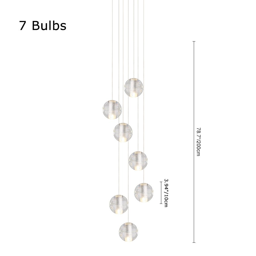 Modern Crystal Ball Staircase Pendant Light - LightfixturesUAE