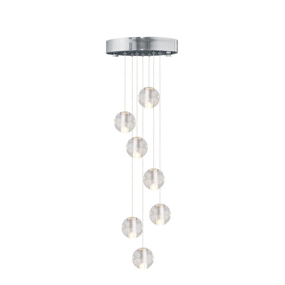 Modern Crystal Ball Staircase Pendant Light - LightfixturesUAE
