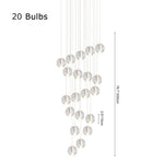 Modern Crystal Ball Staircase Pendant Light - LightfixturesUAE