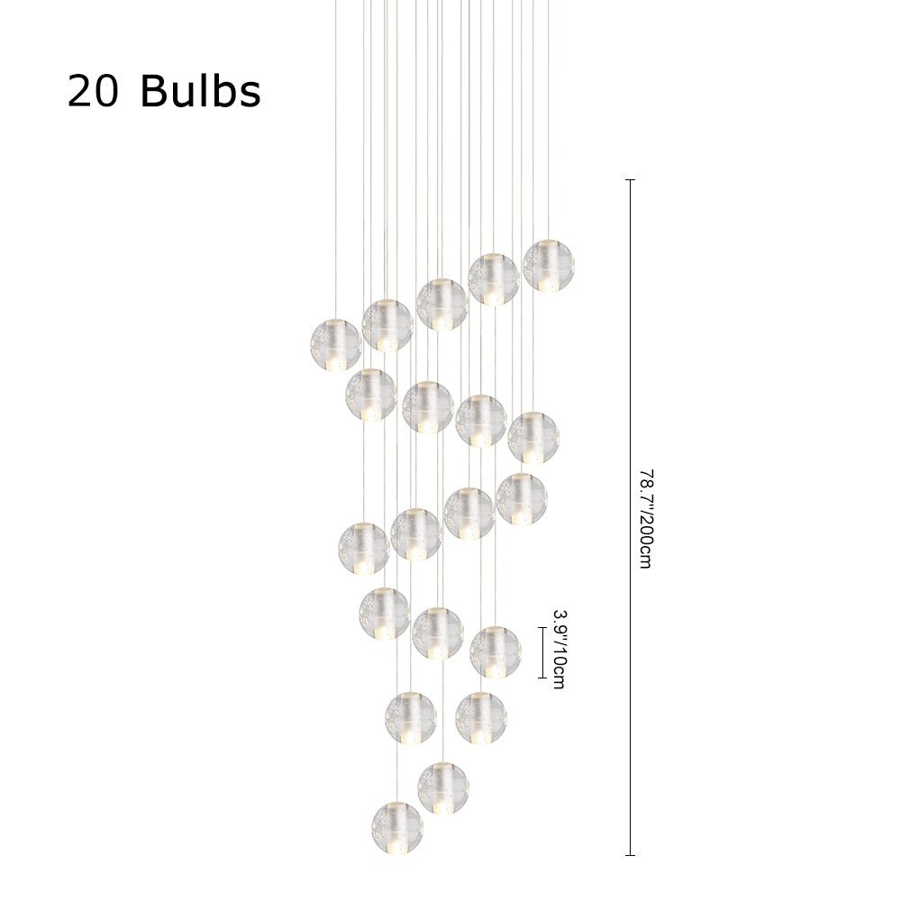 Modern Crystal Ball Staircase Pendant Light - LightfixturesUAE