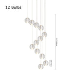 Modern Crystal Ball Staircase Pendant Light - LightfixturesUAE
