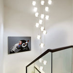 Modern Crystal Ball Staircase Pendant Light - LightfixturesUAE