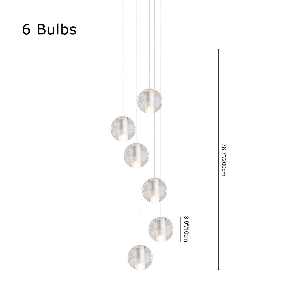 Modern Crystal Ball Staircase Pendant Light - LightfixturesUAE