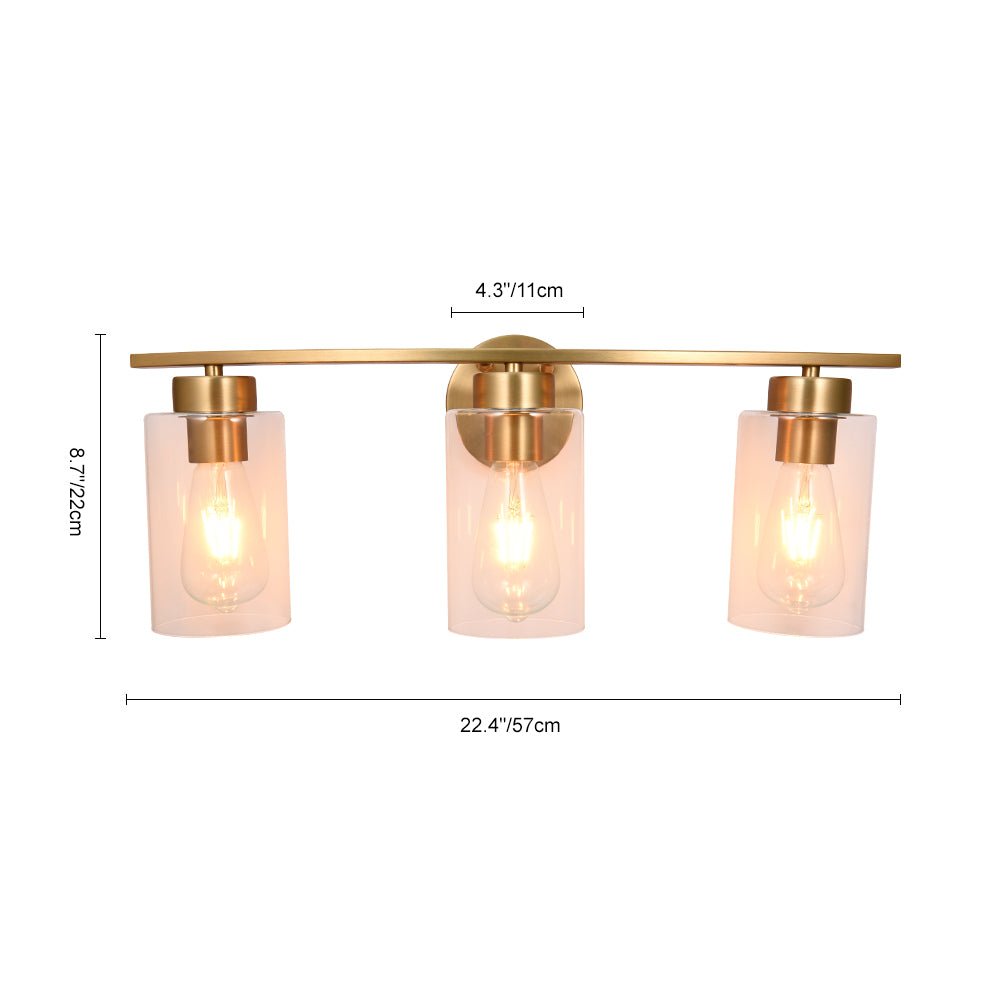 Modern Cylinder Clear Glass Bathroom Vanity Light - LightfixturesUAE