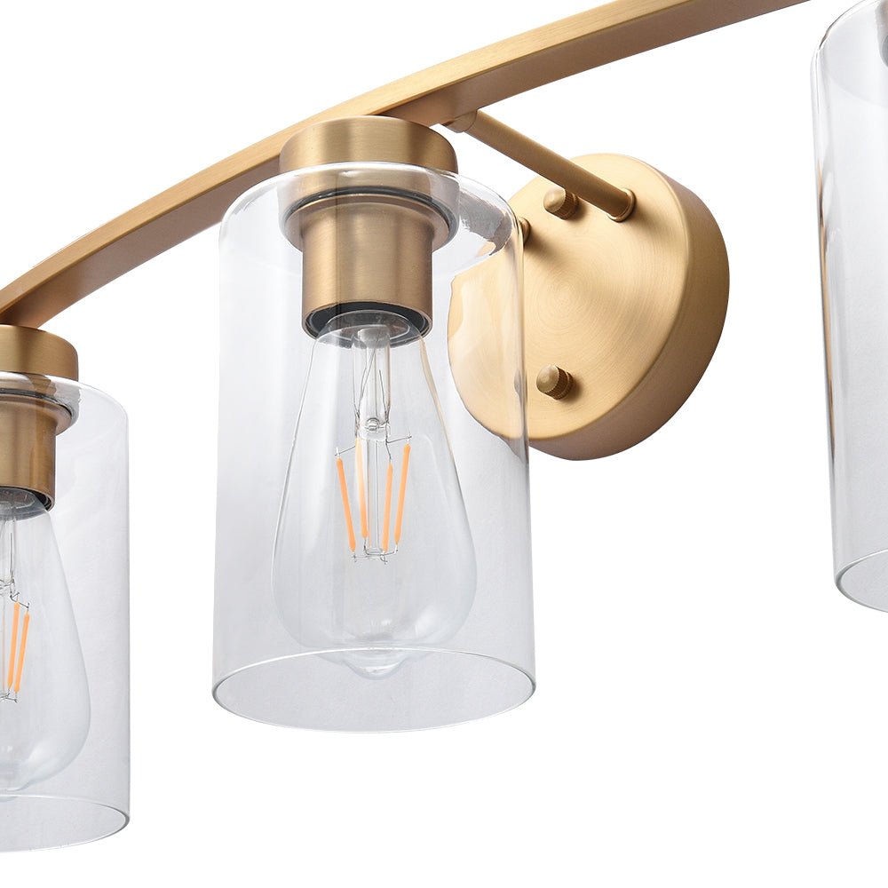 Modern Cylinder Clear Glass Bathroom Vanity Light - LightfixturesUAE