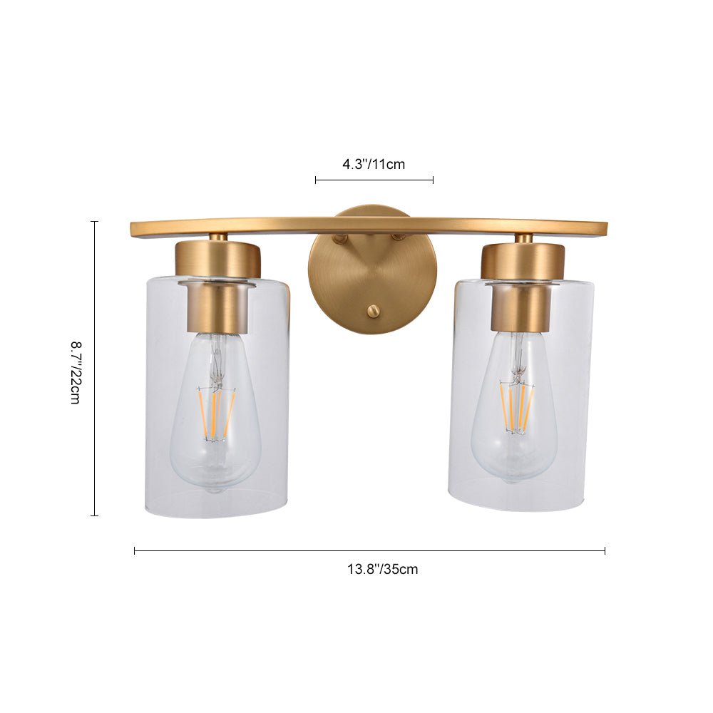 Modern Cylinder Clear Glass Bathroom Vanity Light - LightfixturesUAE