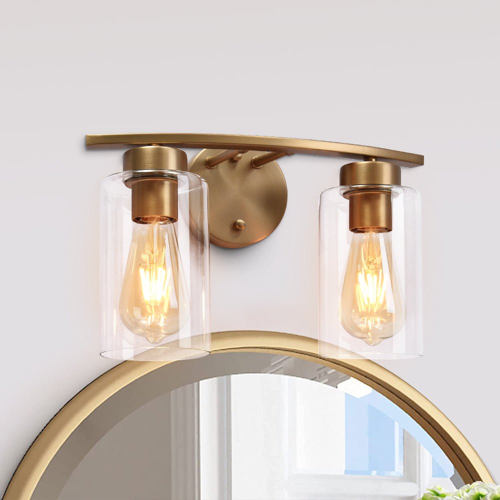 Modern Cylinder Clear Glass Bathroom Vanity Light - LightfixturesUAE