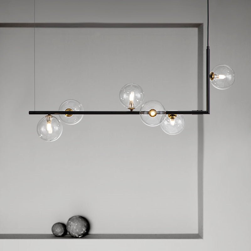 Modern Design 6 - Light Linear Glass Globe Chandelier - LightfixturesUAE