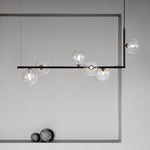 Modern Design 6 - Light Linear Glass Globe Chandelier - LightfixturesUAE