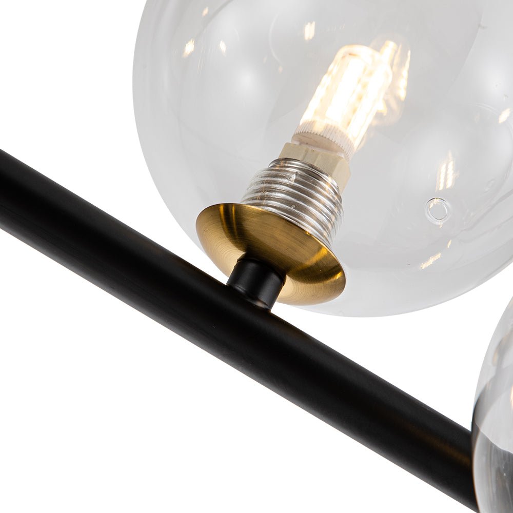 Modern Design 6 - Light Linear Glass Globe Chandelier - LightfixturesUAE