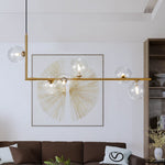 Modern Design 6 - Light Linear Glass Globe Chandelier - LightfixturesUAE