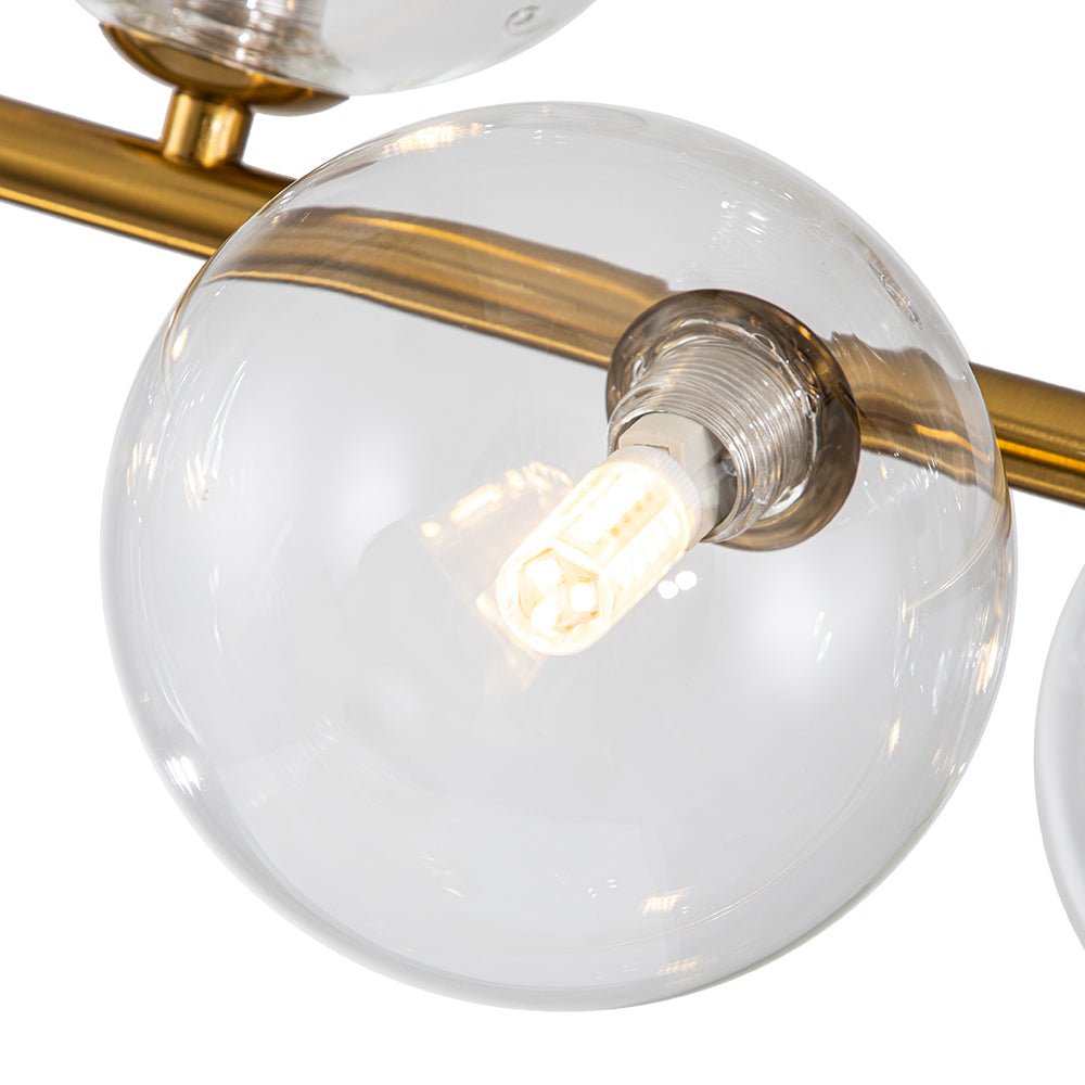 Modern Design 6 - Light Linear Glass Globe Chandelier - LightfixturesUAE