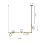 Modern Design 6 - Light Linear Glass Globe Chandelier - LightfixturesUAE