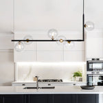 Modern Design 6 - Light Linear Glass Globe Chandelier - LightfixturesUAE