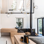 Modern Design 6 - Light Linear Glass Globe Chandelier - LightfixturesUAE